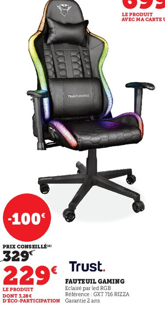 Super U Fauteuil Gaming offre