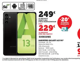 Super U Samsung Galaxy A13 5G offre