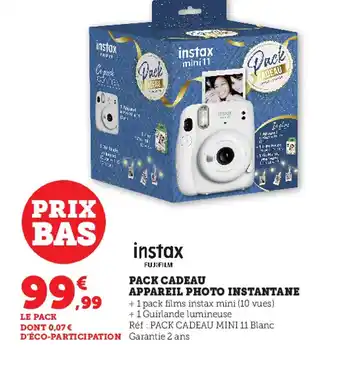 Super U Pack Cadeau Appareil Photo Instantane offre