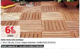 Bricorama Dalle mixte bois exotique offre