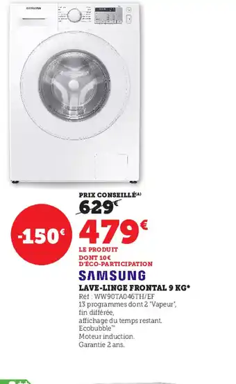 Super U Samsung Lave-Linge Frontal 9kg offre