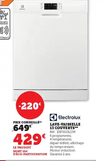 Super U Electrolux Lave-Vaisselle 13 Couverts offre