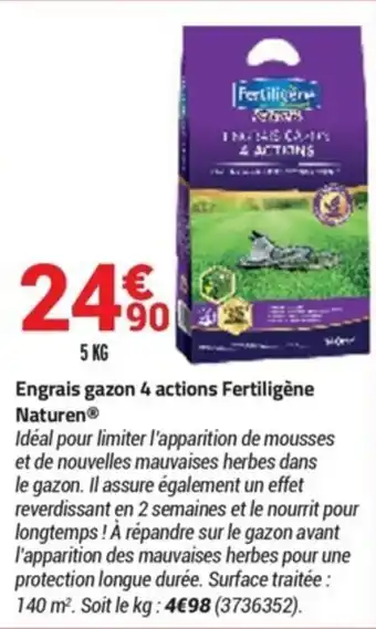Engrais gazon 4 actions Fertiligène naturen