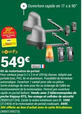 Bricorama Kit de motorisation de portail offre
