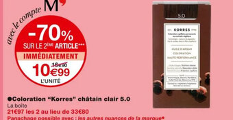 Monoprix Coloration Korres Châtain Clair 5.0 offre