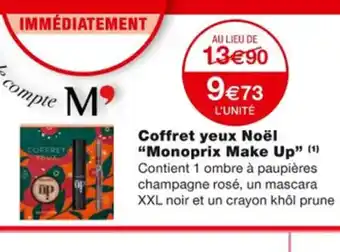 Monoprix Coffrett Yeux Noel Monoprix Make Up offre