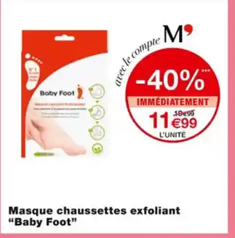 Monoprix Masque Chaussettes Exfoliant Baby Foot offre