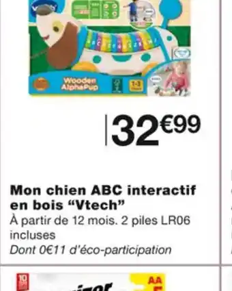 Monoprix Mon Chien ABC Interactif En Bois Vtech offre