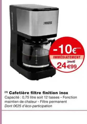 Monoprix Cafetière Filtre Finition Inox offre