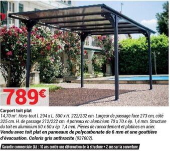 Bricorama Carport toit plat offre