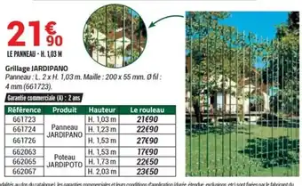 Bricorama Grillage jardipano offre