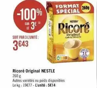 Géant Casino Ricoré original nestlé offre