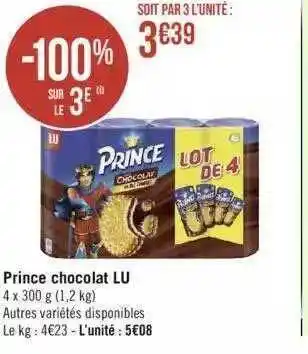 Géant Casino Prince chocolat lu offre