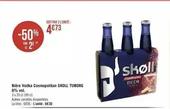 Géant Casino Bière vodka cosmopolitan skoll tuborg 6% vol. offre