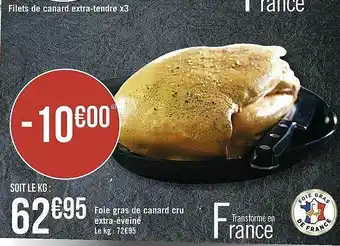 Casino Supermarchés Foie gras de canard cru extra-éveiné offre