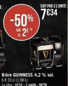 Géant Casino Bière guinness 4,2% vol. offre
