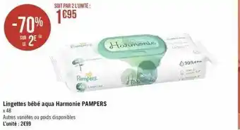 Géant Casino Lingettes bébé aqua harmonie pampers offre