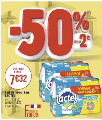 Géant Casino Lait demi-écrémé lactel offre