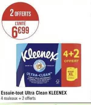 Géant Casino Essuie-tout ultra clean kleenex offre