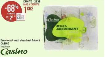 Essuie-tout maxi absorbant décoré casino