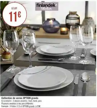 Géant Casino Collection de verre option gravés offre