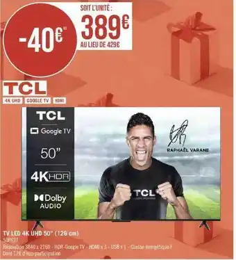 Géant Casino Tv led 4k uhd 50 offre