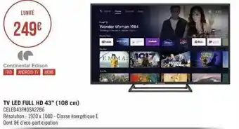 Géant Casino Tv led full hd 43 offre
