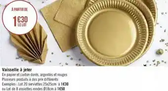 Géant Casino Vaisselle à jeter offre