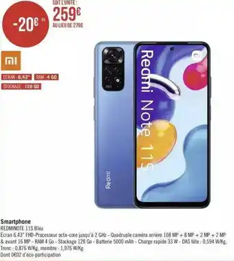 Smartphone redmi note 11s
