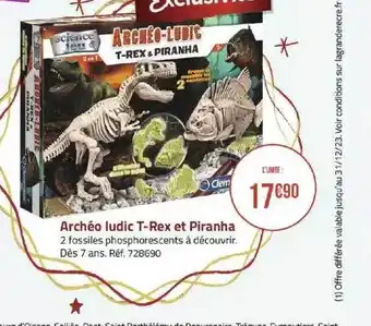 Archéo ludic t-rex et piranha