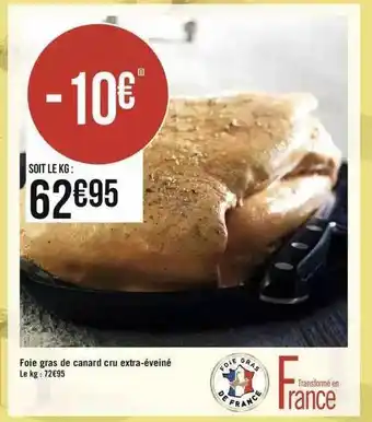 Géant Casino Foie gras de canard cru extra-éveiné offre