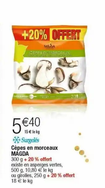 Cora x Carrefour Cèpes en morceaux magda offre