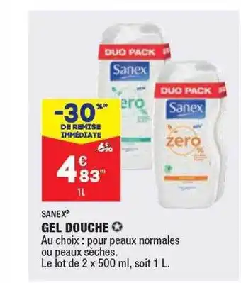 ALDI Gel douche sanex offre