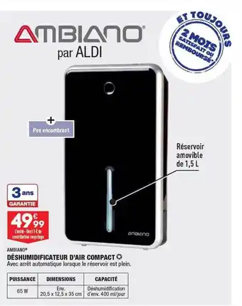 ALDI Déshymidificateur d'air compact ambiano offre