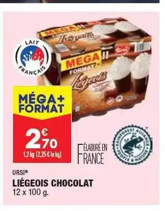 ALDI Liégeois chocolat ursi offre
