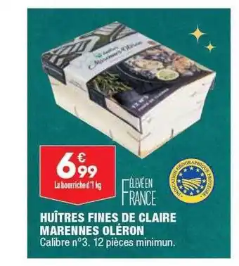 ALDI Huîtres fines de claire marennes oléron offre