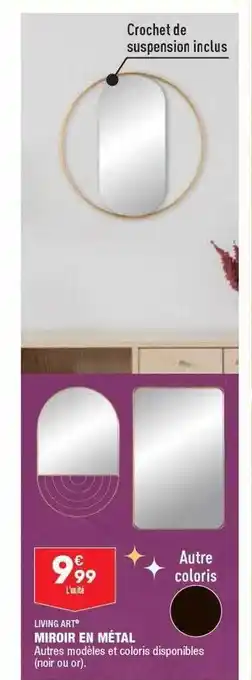 ALDI Miroir en métal living art offre