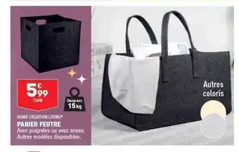 ALDI Panier feutre home création living offre