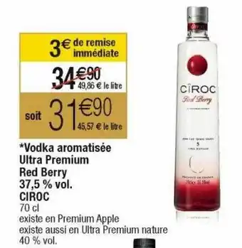 Vodka aromatisée ultra premium red berry 37,5% vol. cîroc