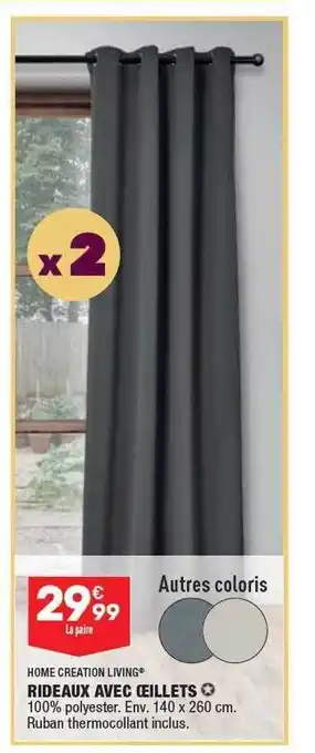 ALDI Rideaux avec œillets home création living offre