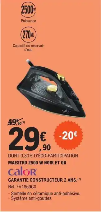 E.Leclerc Maestro 2500 w noir et or calor offre