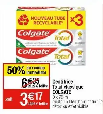 Migros Dentifrice colgate offre