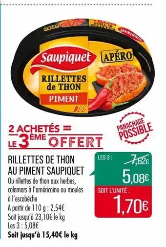 Match Rilette de thon saupiquet offre