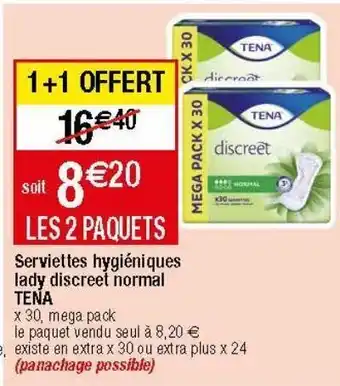 Serviettes hygiéniques tena