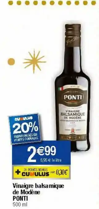Migros Vinaigre balsamique offre