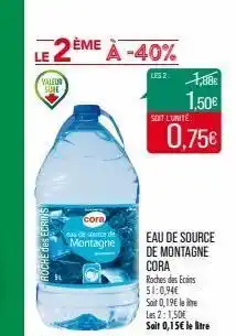Match Eau de source de montagne offre