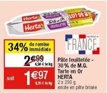 Migros Pâte feuilletée herta offre