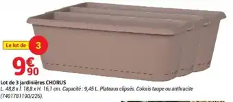 Bricorama Lot de jardinières chorus offre