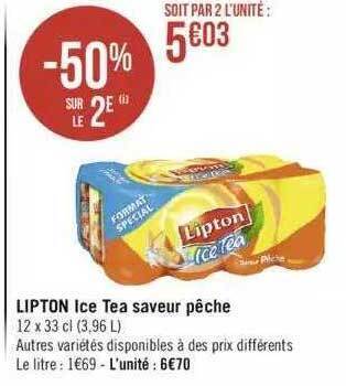 Géant Casino Lipton ice tea saveur pêche offre