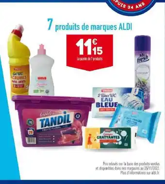 ALDI 7 produits de marques aldi offre